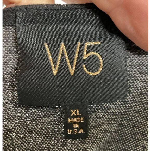 W5 Black Print Long Sleeve Top, Manufacturer Frayed Sleeves and Hem, Women's XL - Picture 9 of 10